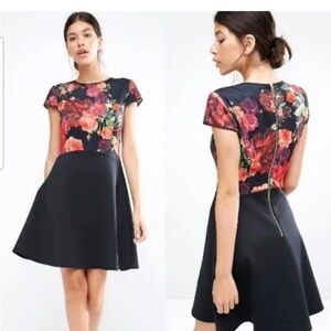 NWOT Ted Baker Floral Xylee Rose Skater Dress